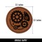 Steampunk Clockwork Watch Gears Round Iron-On Engraved Faux Leather Patch Applique - 2.5"